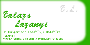 balazs lazanyi business card